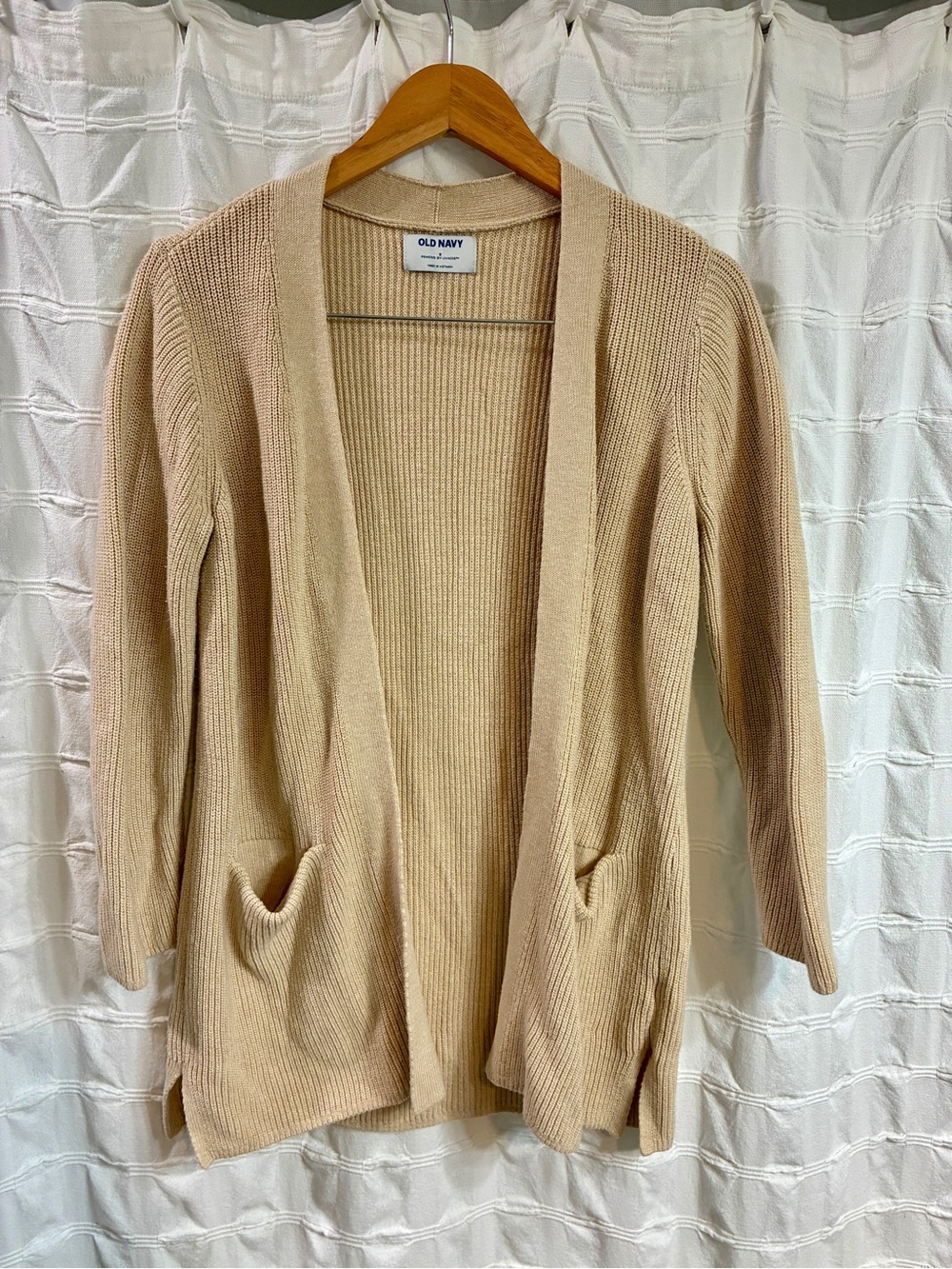 Old Navy cardigan open front 3/4 sleeve women’s small tan